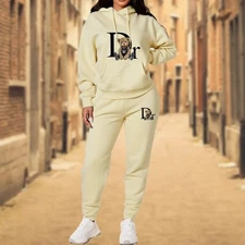 Women Designer Tracksuit High-Quality Aesthetic Hoodie & Sweatpants 2-Piece Set