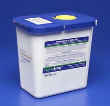 PharmaSafety Pharmaceutical Waste Container Base/Blue Lid Vertical Entry 2 Gal 1