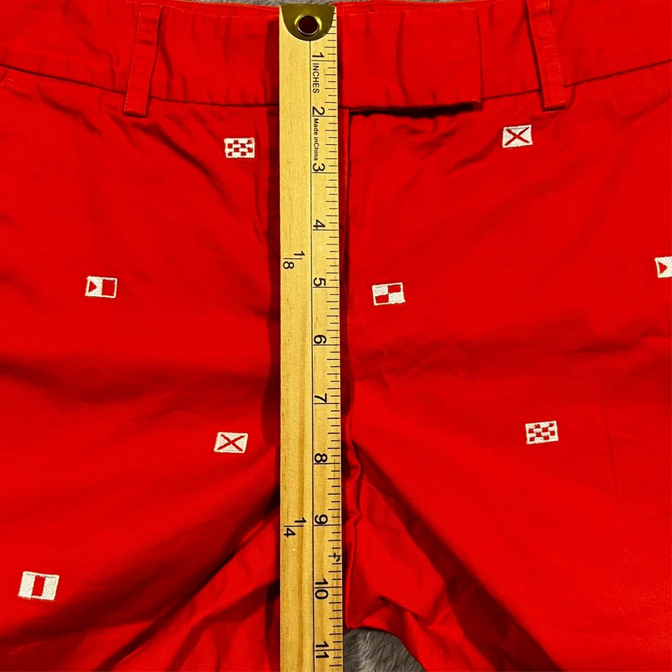 Pantalones Cortos Chinos Nautica Para Mujer 0 27x5 Rojo Naranjado Estampado Completo Navegación Playa Foto 4 de 4