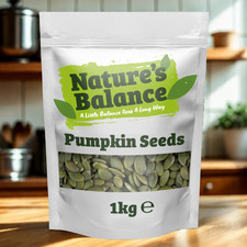 Pumpkin Seeds 1kg Raw Whole Edible by Natures Balance 500g 2kg Resealable Bag