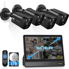 (All-in-One 10.1" IPS 8MP Monitor) 2-Way Audio PoE Outdoor Home Security Came...