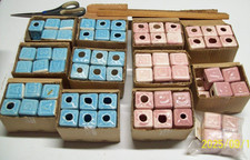 Vintage Florist's ABC123 Blocks, Glass, NOS 1951 