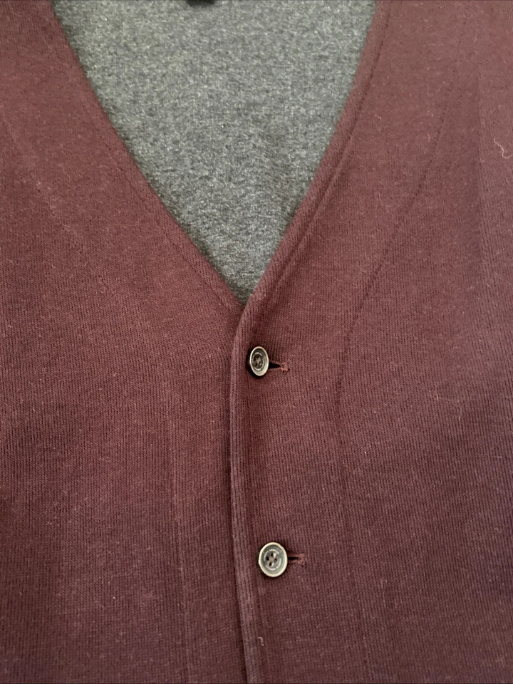 Joseph Abboud Burgundy Vest Size 4X , Cotton Blend - Image 3 of 4