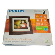 Philips LCD Digital Photo Frame 8" Cream Mat Power Adapter Remote