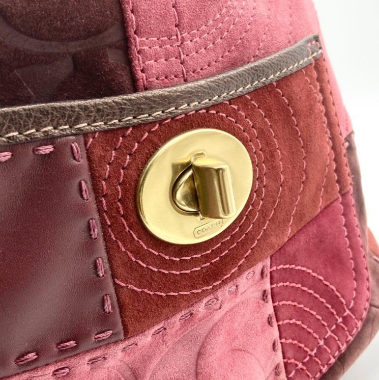 Coach Hobo Patchwork Suede Multicolor Shoulder Ba… - image 7