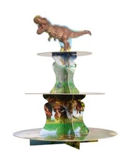 Soporte para Cupcakes de Dinosaurio de 3 Niveles Decoración de Fiesta de Cumpleaños 15.3"
