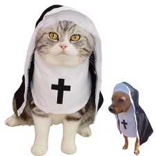 Pet Cat/Dog Nun Costume Clothing- Cute Funny Sister Habit Dress Large, Black