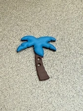 Dill Buttons #331084 Blue Palm Tree Button, 1 Inch, 25mm, (Lot Of 12)