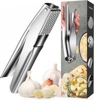 Edelstahl Knoblauchpresse, Premium Knoblauchpresse - Lekdicht, Pflegeleicht,