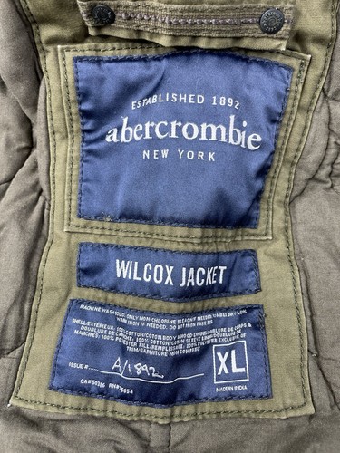 Vintage Abercrombie & Fitch Herren XL Wilcox Military Jacke Army Green Sherpa Y2K - Bild 3 von 10
