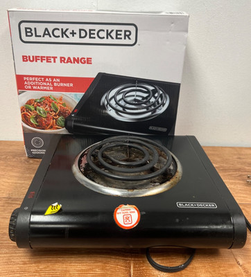 Black+Decker Buffet Range SB1001B Portable Single Burner Hot Plate USED TESTED