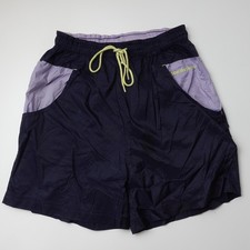 Vintage 90s Reebok Color Block Nylon Shorts Logo Small Jogging Running Pockets