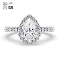 Pear Diamond Engagement Ring Platinum Labgrown 2.75 Ct Solitaire