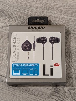 Wired Earphones In-Ear Earbuds - Black. Bluedio Li. For Phone/Computer/TV Etc.