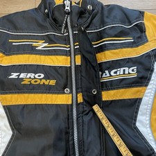 Snowmobile Racing Jacket Kids Size Large Zero Zone Black Yellow Pockets Ski