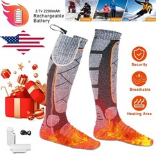Washable Men Women Electric Heated Socks Winter Foot Warmer Rechargeable Battery