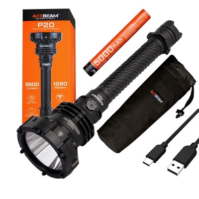 Acebeam P20 Professional Long Distance Flashlight -5,500 Lumens