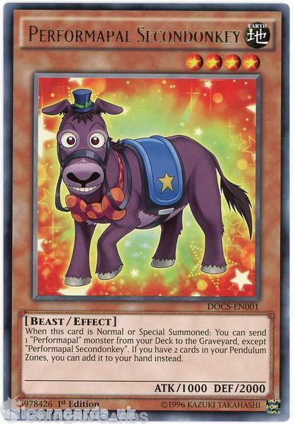 DOCS-EN001 Performapal Secondonkey Rare 1st edition Mint YuGiOh Card