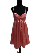 Pink Satin Spaghetti Strap Dress with Lace-Up Back
