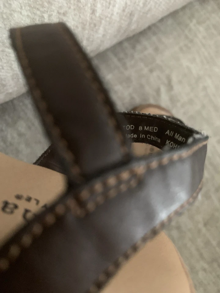 Sandalias de cuero marrón Sonoma talla 8 niño pequeño Foto 4 de 4