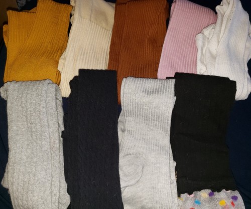 Girls Size 4-6 Tights Bundle Of 10 Pair- New & Gently Used
