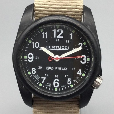 BEAMS BERTUCCI /A-2R DX3 FIELDミリタリーウォッチ Bertucci A-2R DX3 Field Watch Men 38mm Black Dial 50M New Battery