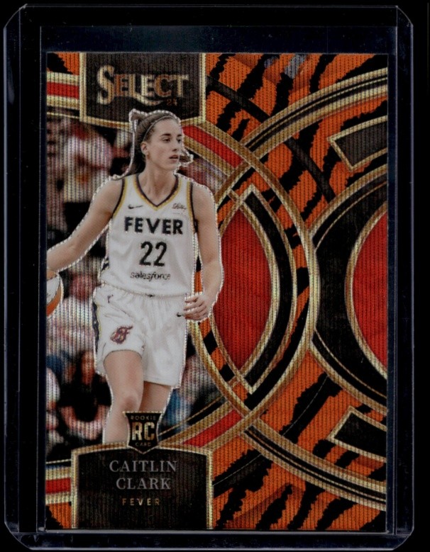 2024 Select WNBA Basketball Caitlin Clark #151 Rookie Tiger Stripe SSP