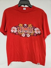 Vtg 70s Crazy Shirts Hawaii T-Shirt 1977 Surf Flower Hibiscus Graphic