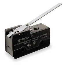 Omron Dz-10Gw-1B Snap Action Switch, Hinge, Lever Actuator, Dpdt, 10 A At 240 V