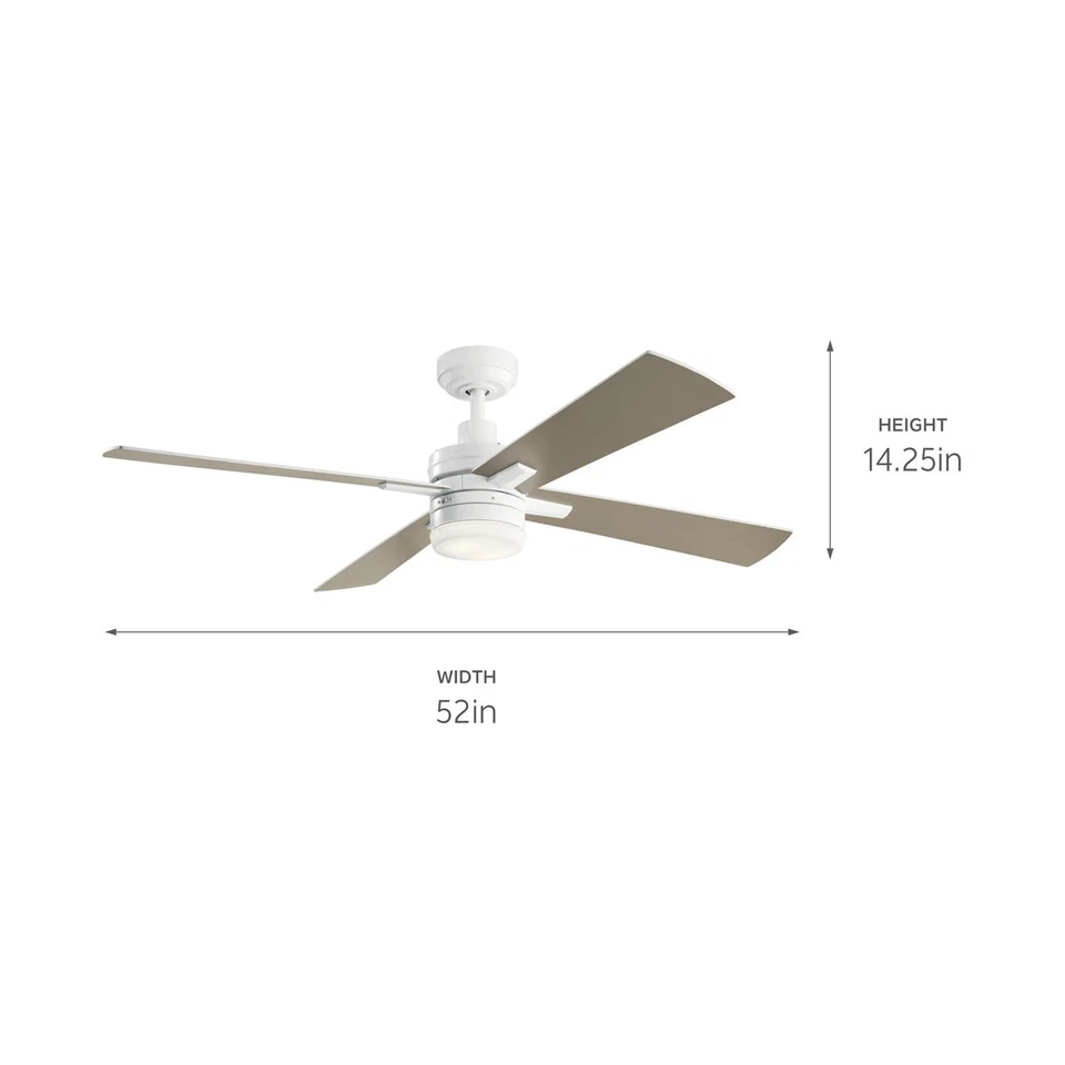 Kichler Lighting 330140WH Lija 52 inch White Ceiling Fan - Image 2 of 4