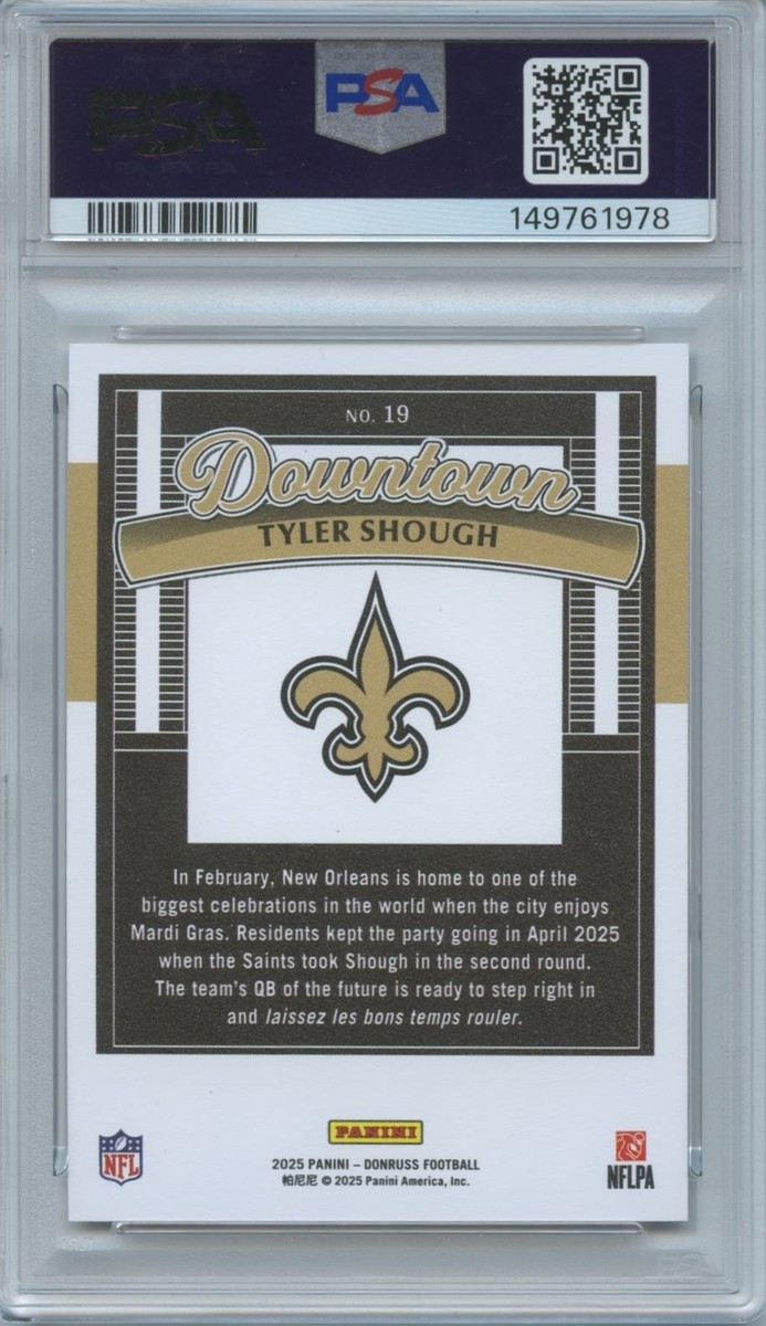 Tyler Shough 2025 Donruss DOWNTOWN! SSP CASE HIT Rookie RC Saints