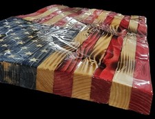 Wavy Wooden American Flag, 3D Wooden USA Flag, Handmade Rustic Wooden Flag