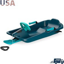 110lbs Ages 3 Kids Snow Sled W/ Wheel  Brakes Full Control Safe Sledding Toy US