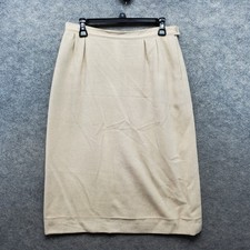 Vtg Dalton Skirt Women's Size 14 Cream Straight Pencil Wool/Camel Hair Made USA