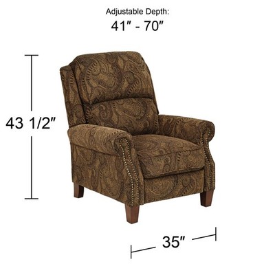 Beaumont Brown Paisley Recliner Chair Footrest Comfortable Push