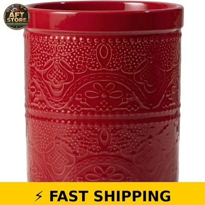 FUN ELEMENTS Kitchen Utensil Holder - Christmas Red