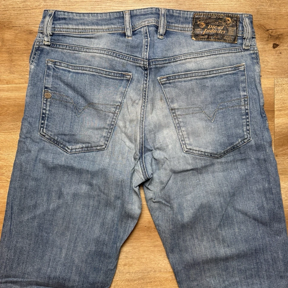 Diesel Jeans Hombres 28x32 Azul Waykee Pierna Recta Elastizado Denim Pantalones Modernos R2H48 Foto 4 de 4