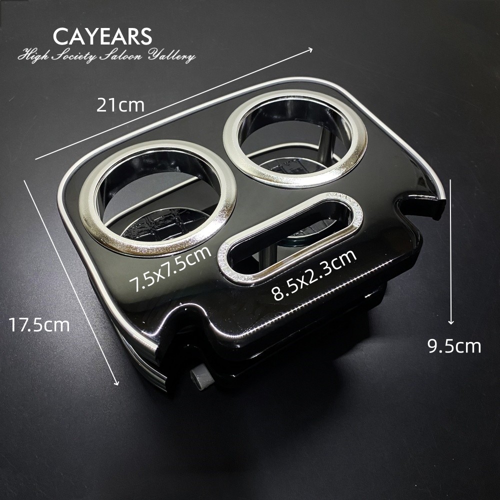 Chrome Piano Black Cup Holder VIP Car Center Desk Table Fit For