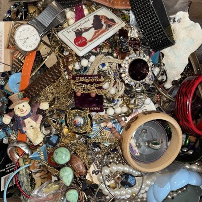 Large Flat Rate Jewelry Lot Craft Junk Harvest FULL Repair Restore