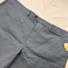 Brooks Brothers Men Solid Blue Oxford Cotton Flat Front Shorts 56 NWT