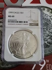 1999 Silver Eagle $1 Dollar 1oz  NGC MS 69