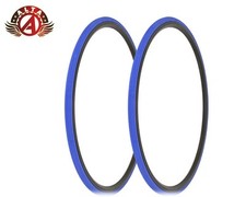 2 ALTA BICYCLE WIRE BEAD 700 x 23c LIGHTWEIGHT BLUE TIRES TOURING SLICK 100 PSI!