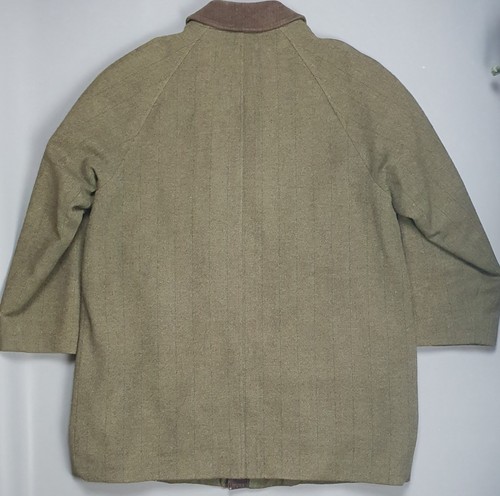 Barbour Derby Tweed Wool Coat Mens Vintage 90s Green Jacket Size C44 /112CM XL - Picture 3 of 16