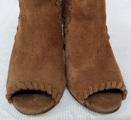 NAF NAF Mujer Punta Abierta Botines Reino Unido Talla 3 Color Tostado Gamuza - Imagen 12 de 12