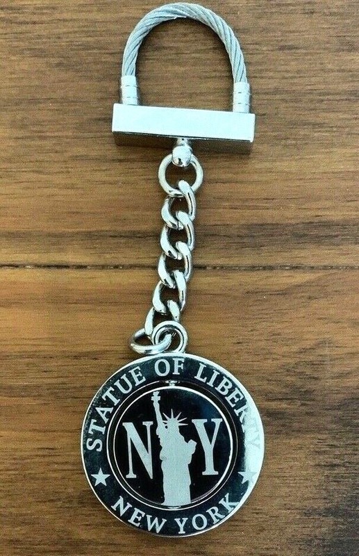 New York United States of America Statue of Liberty Spinner Key Ring Keychain
