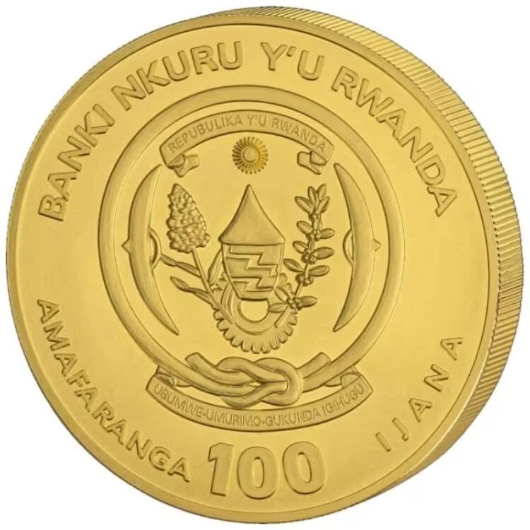 Martial Eagle African Ounce 2025 100 Francs 1/12oz Pure Gold BU Coin Rwanda - Image 2 of 2