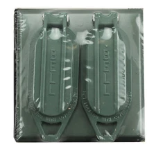 HUBBELL RACO BELL 2-GANG 2-DUPLEX RECEPTACLE WEATHERPROOF COVER FOR OUTSIDE