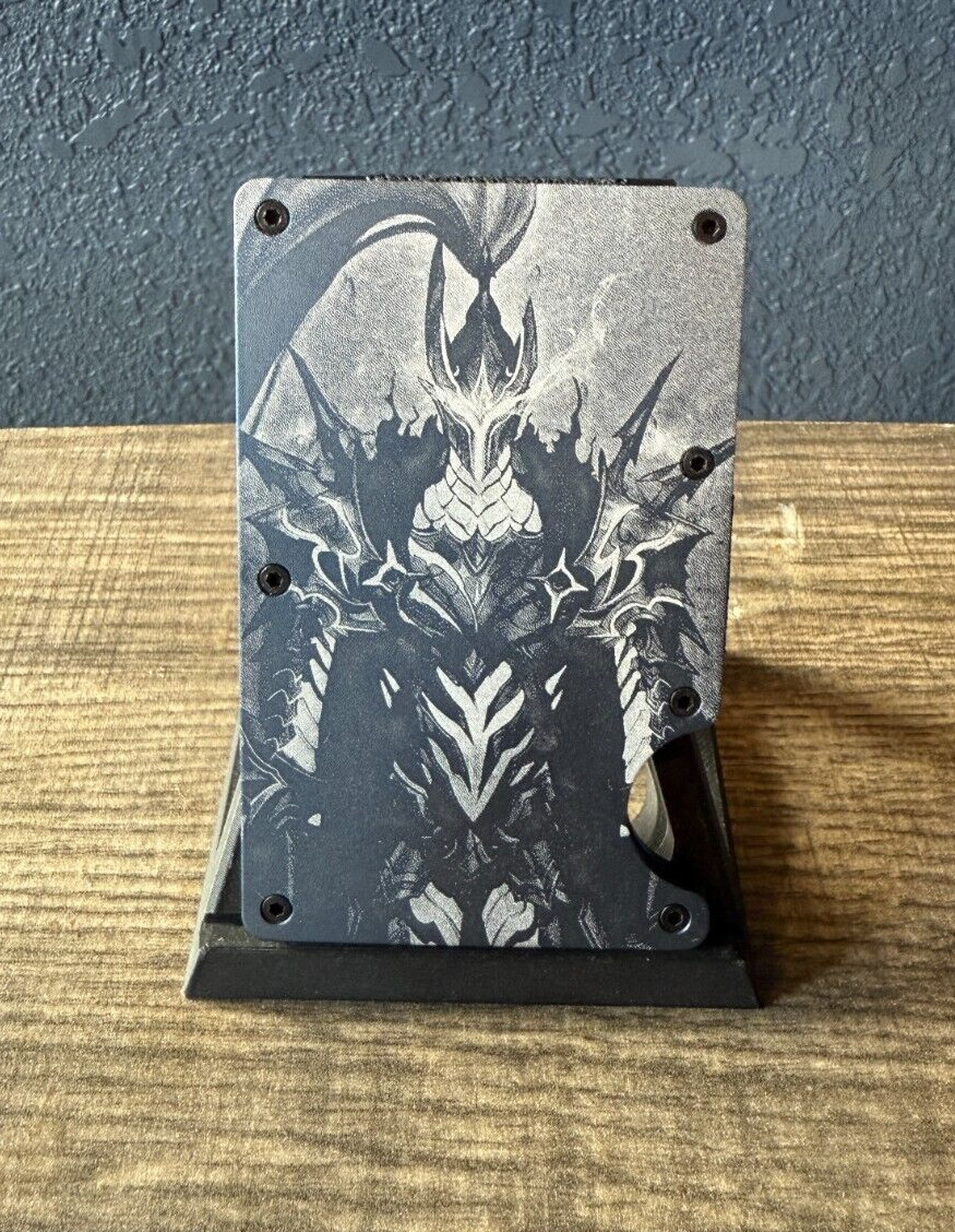 Igris The Bloodred Solo Leveling Engraved RFID EDC Slim Metal Aluminum Wallet