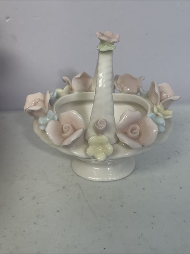 Handarbeit Japan Blumen Porzellan Blumenkorb Schmuck Schale Schale Vintage - Bild 7 von 10