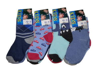 12 Paar Jungen Socken Strümpfe bunt gemustert Gr. 23 / 24 / 25 / 26  ** 85% BW
